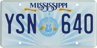 MS license plate YSN640