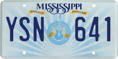 MS license plate YSN641