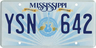 MS license plate YSN642