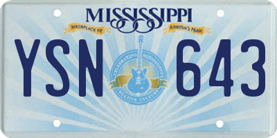 MS license plate YSN643