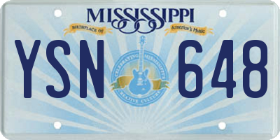 MS license plate YSN648