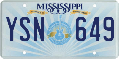 MS license plate YSN649