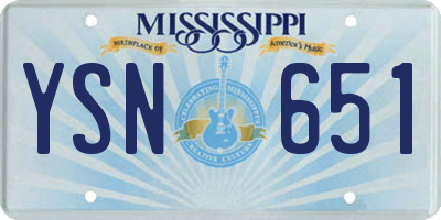 MS license plate YSN651