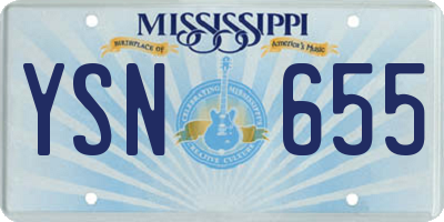 MS license plate YSN655