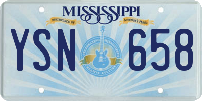 MS license plate YSN658
