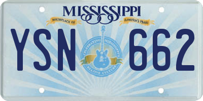MS license plate YSN662