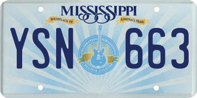 MS license plate YSN663