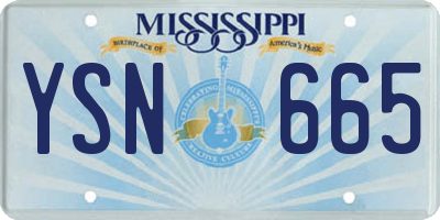 MS license plate YSN665