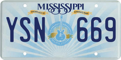 MS license plate YSN669