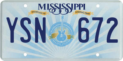 MS license plate YSN672