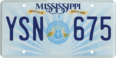 MS license plate YSN675
