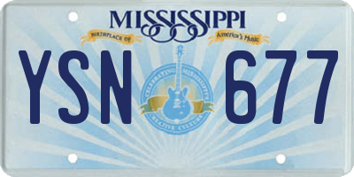 MS license plate YSN677