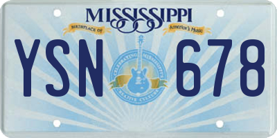 MS license plate YSN678