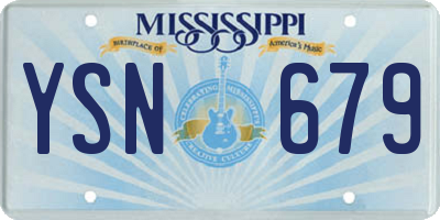MS license plate YSN679