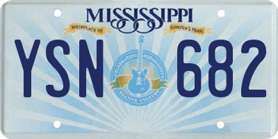 MS license plate YSN682