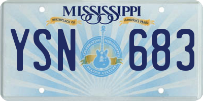 MS license plate YSN683