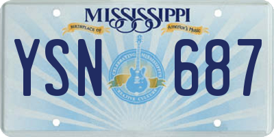 MS license plate YSN687