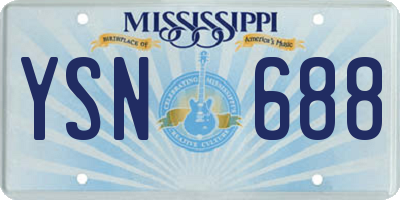 MS license plate YSN688