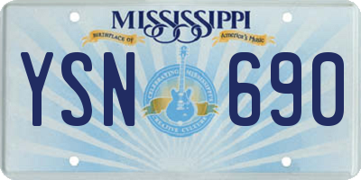 MS license plate YSN690