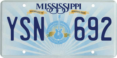 MS license plate YSN692