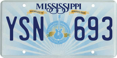 MS license plate YSN693