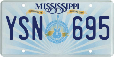 MS license plate YSN695