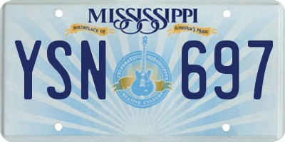 MS license plate YSN697