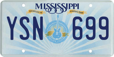 MS license plate YSN699