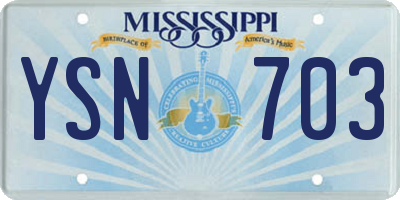 MS license plate YSN703