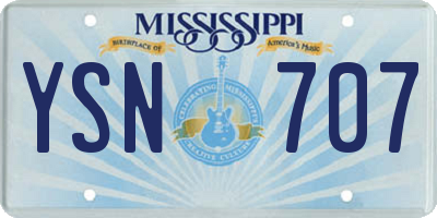 MS license plate YSN707