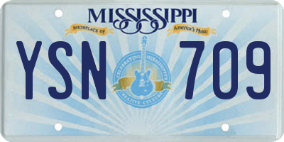 MS license plate YSN709