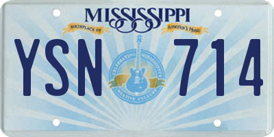 MS license plate YSN714