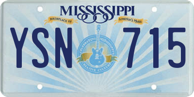 MS license plate YSN715