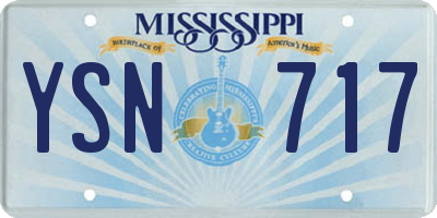 MS license plate YSN717