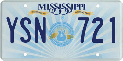 MS license plate YSN721