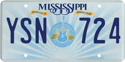 MS license plate YSN724