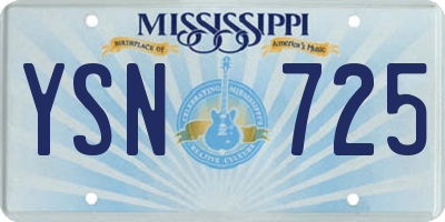 MS license plate YSN725