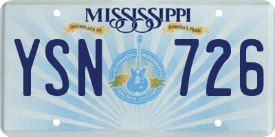 MS license plate YSN726