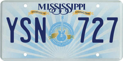 MS license plate YSN727