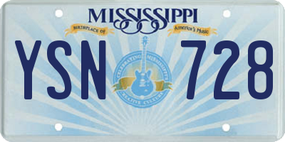MS license plate YSN728