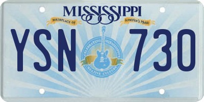 MS license plate YSN730