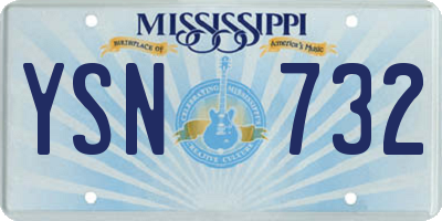 MS license plate YSN732
