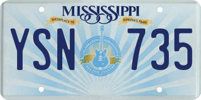 MS license plate YSN735