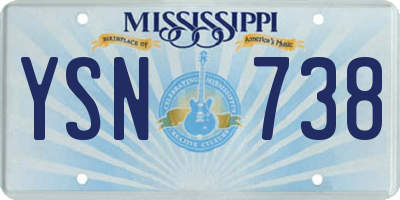 MS license plate YSN738