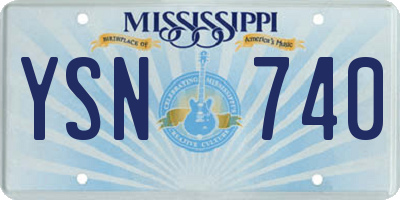 MS license plate YSN740