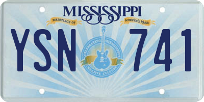 MS license plate YSN741