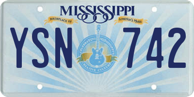MS license plate YSN742