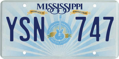 MS license plate YSN747