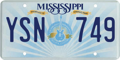 MS license plate YSN749