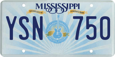 MS license plate YSN750